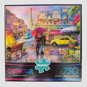 Buffalo Games Cities in Color Raining in Paris 750 Piece Jigsaw Puzzle 07010